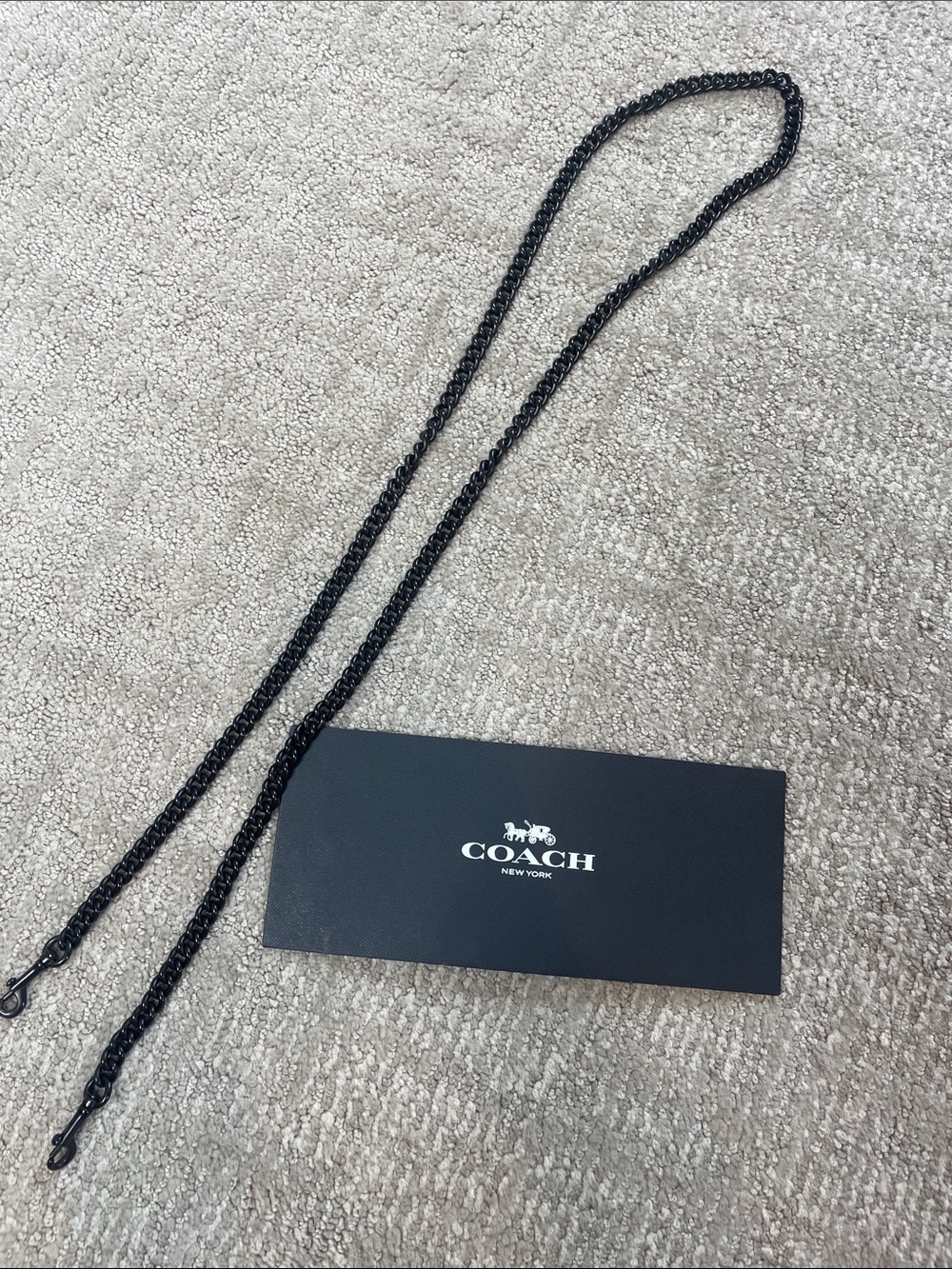 Coach Black Chain Strap with Lobster Clasps